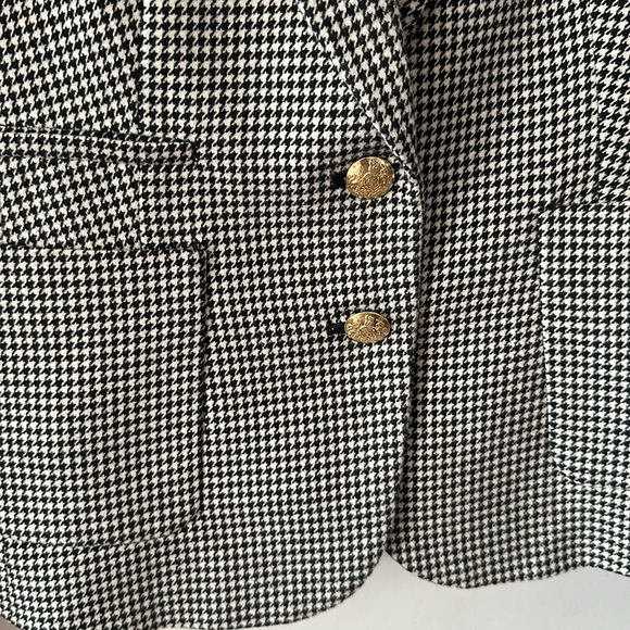 Banana Republic Blazer Houndstooth White Black Two-Button Closure - Picture 3 of 4